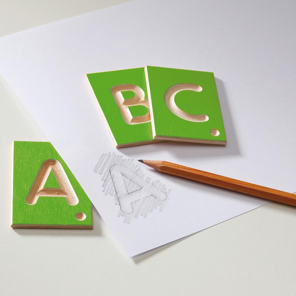 Lernspiel Großbuchstaben Holz Grün