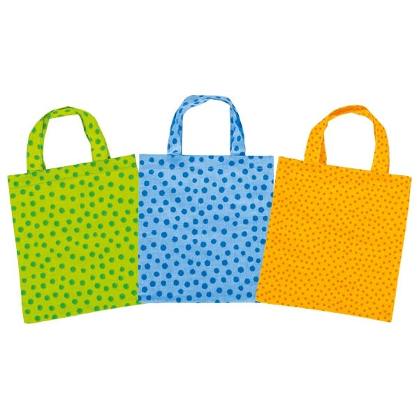 Kleine Baumwolltaschen in drei Farben