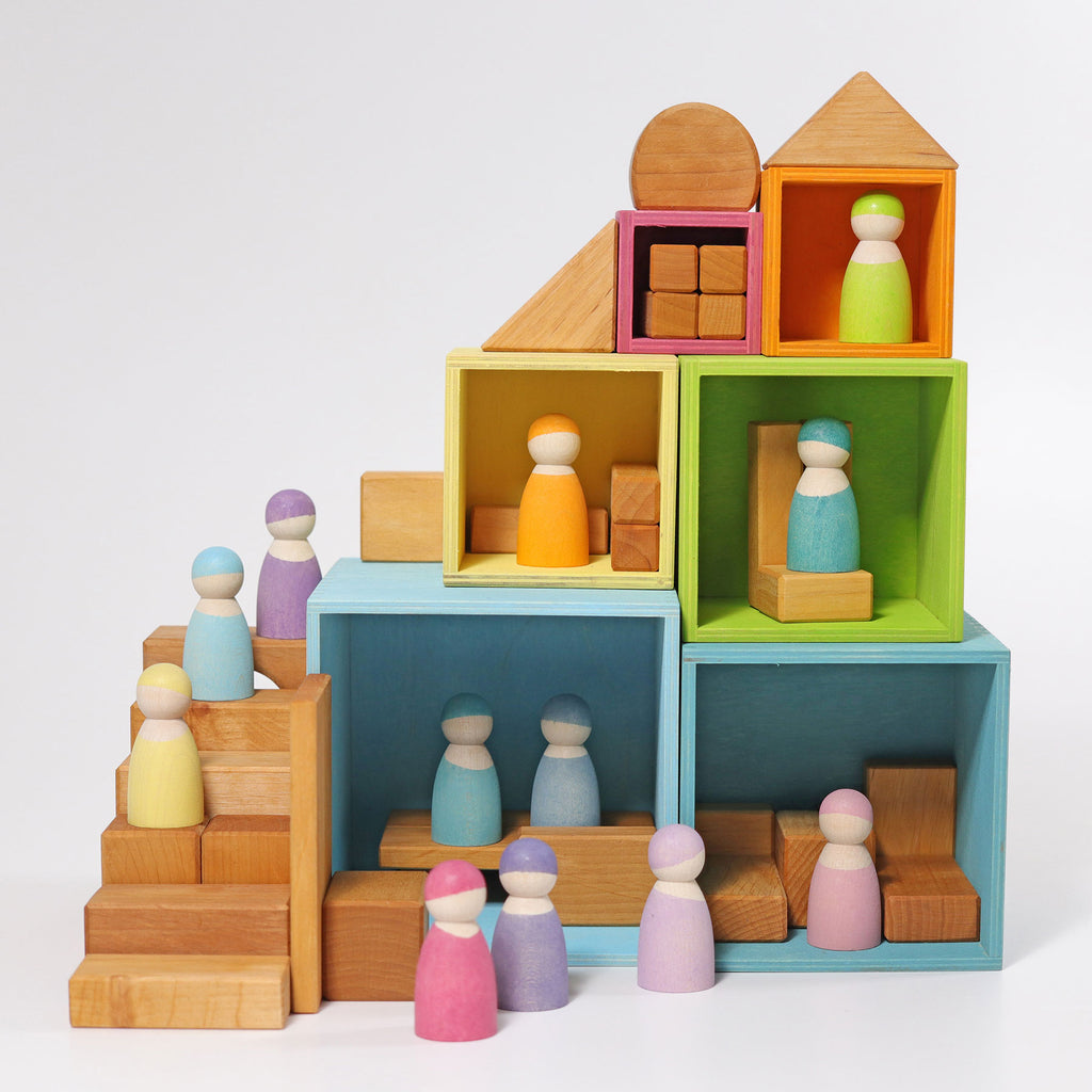 Kistensatz Holz Pastell