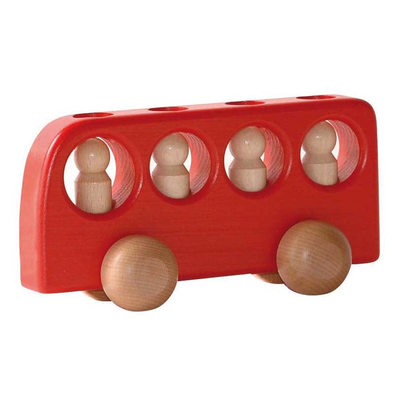 Bus rot Holzfigur Kindergartenbedarf