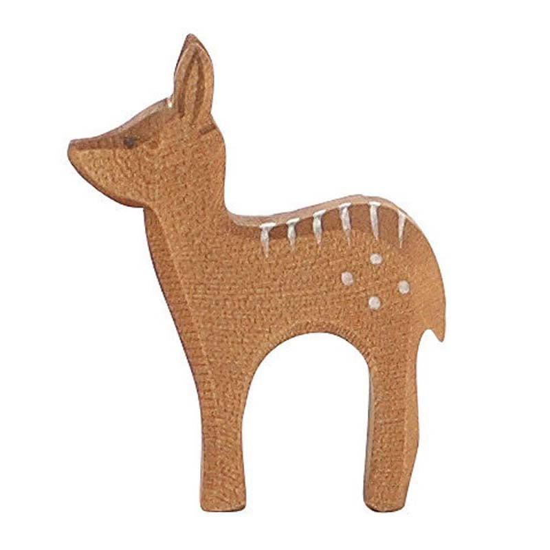 Hirschkalb stehend Holzfigur Kindergartenbedarf 