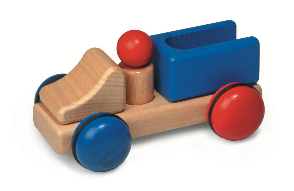 Mini LKW Holz Blau Rot