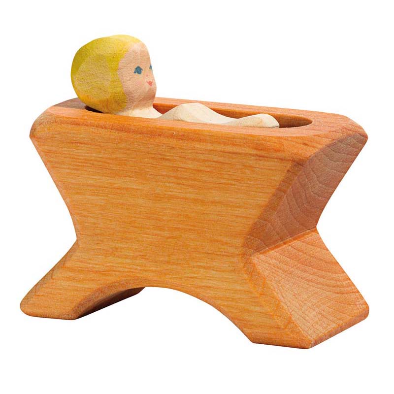 Holzfigur Krippe mit Kind Kindergartenbedarf