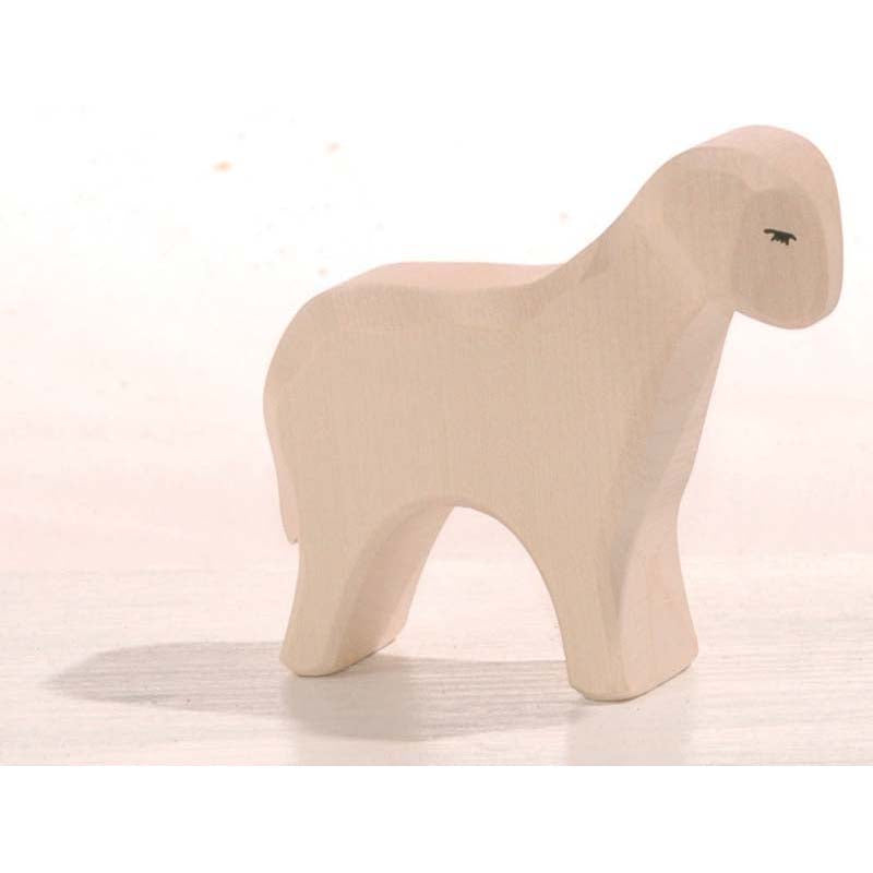 Holzfigur stehendes Schaf