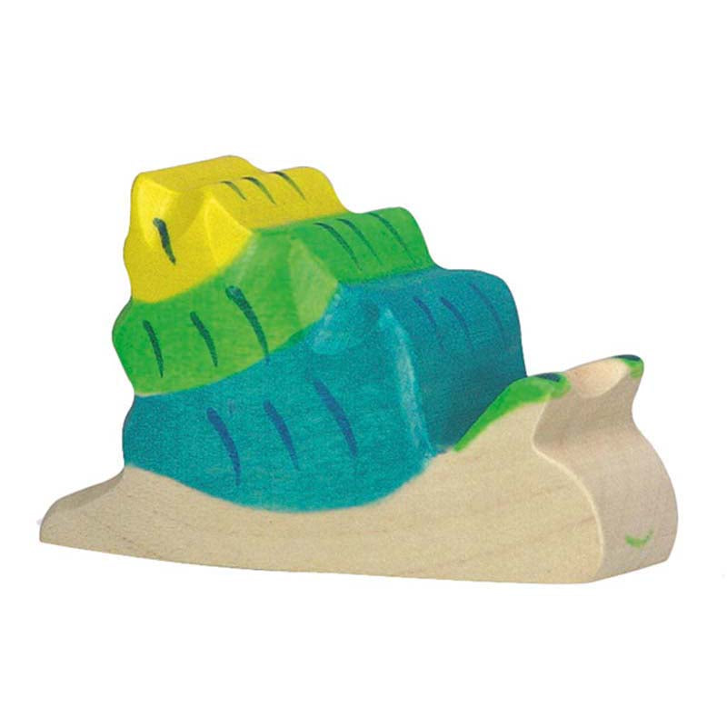 Schnecke blaues Schneckenhaus Holzfigur