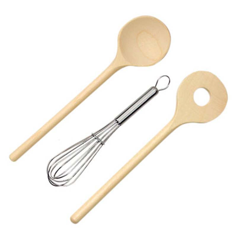 Schneebesen Holzlöffel 3 teilig