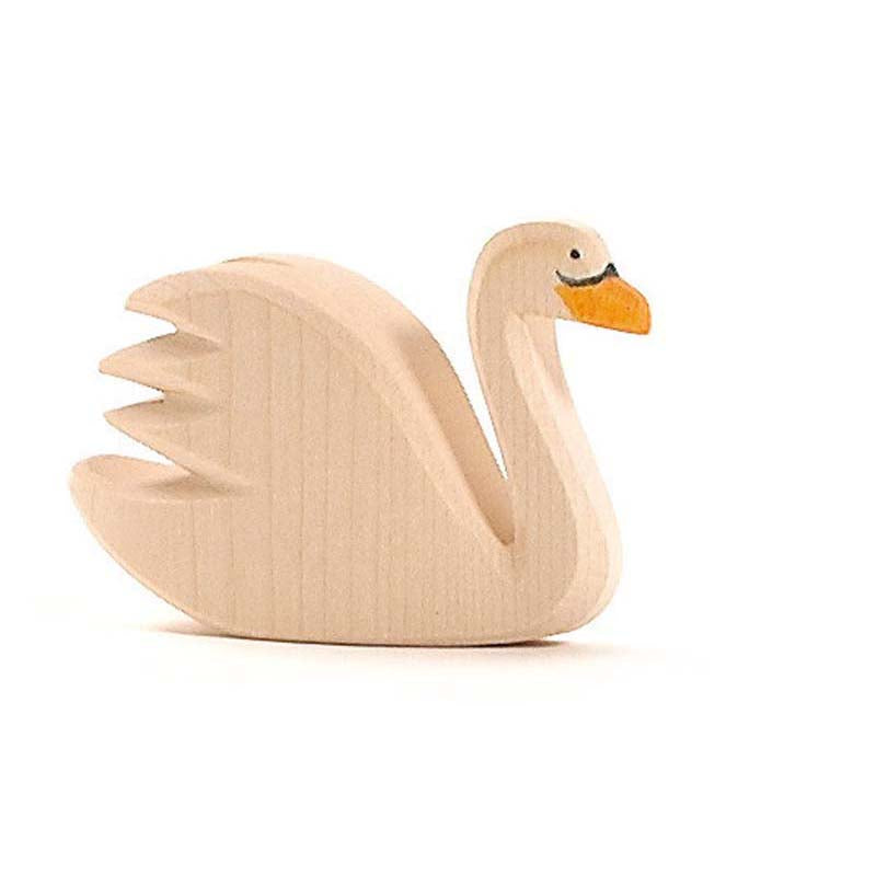 Holzfigur Schwan weiß