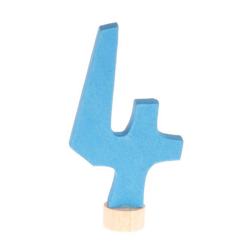 Holzstecker Vier Blau