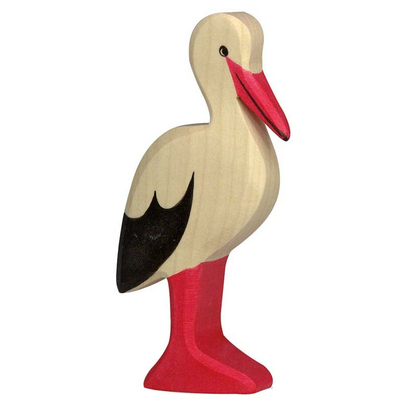 Storch Holzfigur