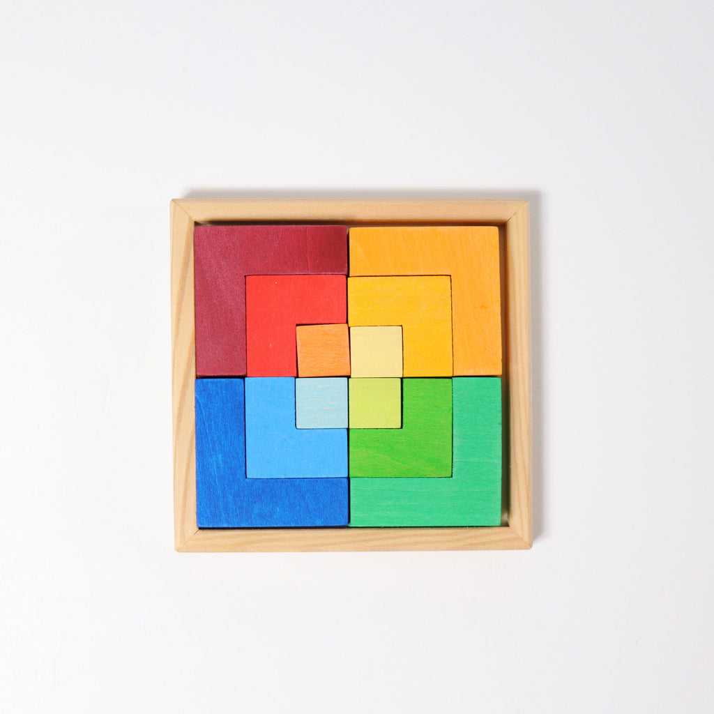 Legespielset Viereck Bunt Holz
