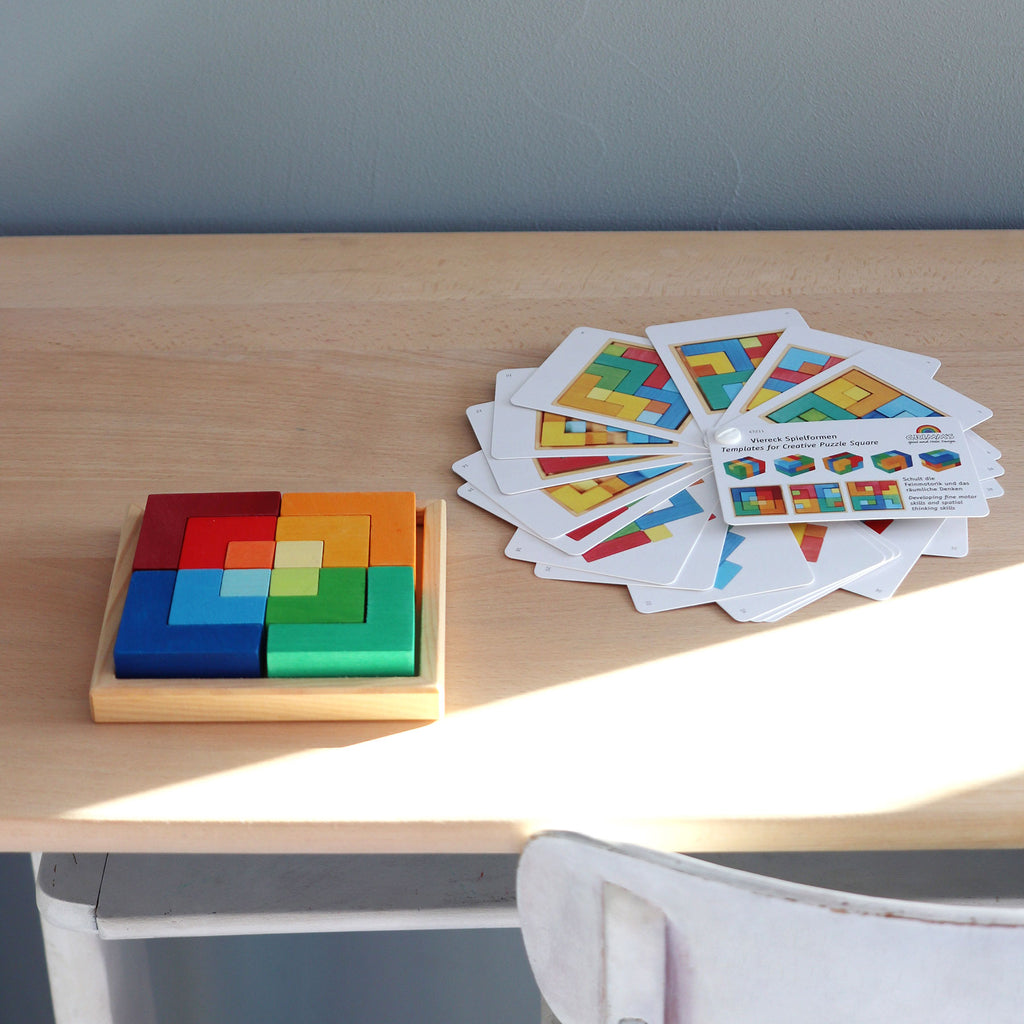 Legespielset Viereck Bunt Holz