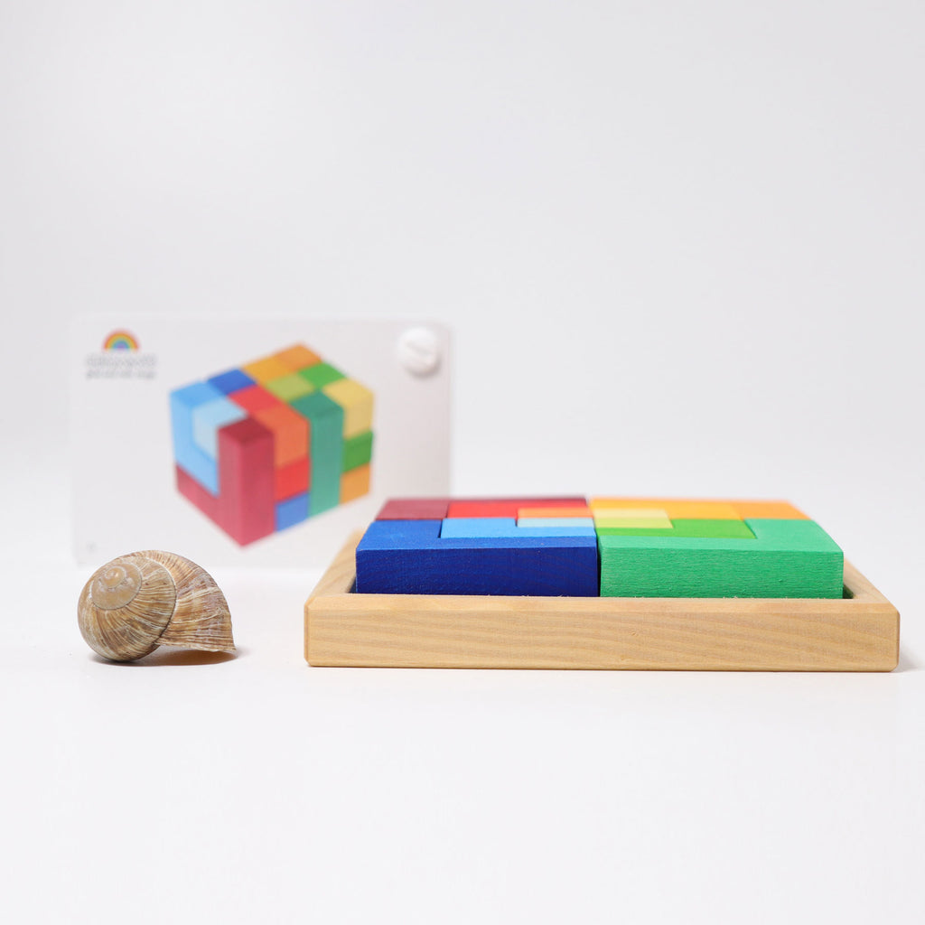 Legespielset Viereck Bunt Holz